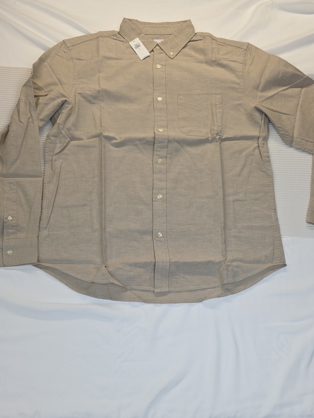 Men's Beige Button-Down Oxford Shirt Lager